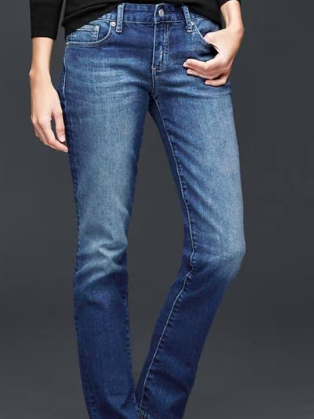 Gap 1969 Deconstructed Easy Straight Jeans Medium Wash Spring 2010 Womens 27/4